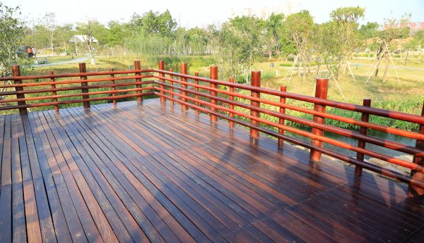 Dark Wood Deck Building